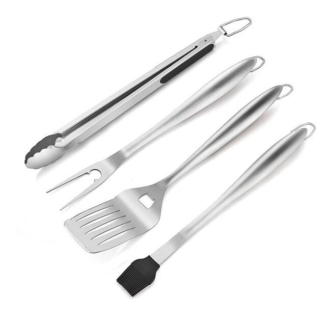 4pcs Accessoires de Grill Professionnels Haut de Gamme pour Chefs - Ensemble d'Outils de Grill Professionnel & Outils BBQ de Base pour Restaurant de Jardin