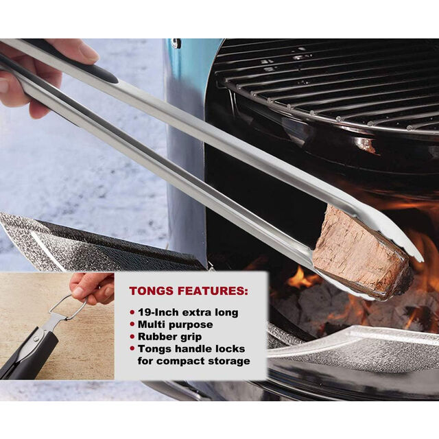 4pcs Accessoires de Grill Professionnels Haut de Gamme pour Chefs - Ensemble d'Outils de Grill Professionnel & Outils BBQ de Base pour Restaurant de Jardin