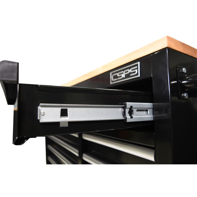 Armário de Armazenamento de Ferramentas OEM Pesado Atacado, Carga 680kg, 10 Gavetas, 104cm com Tampo de Madeira para Oficina e Garagem