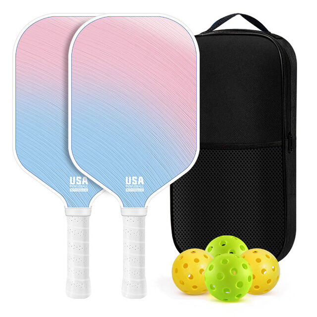 Conjunto de Raquetes de Pickleball Aprovadas pela USAPA com Pegada Confortável, Raquete de Fibra de Vidrio para Entretenimento Interno/Externo com Estrutura em Favo de Mel para Absorção de Choque