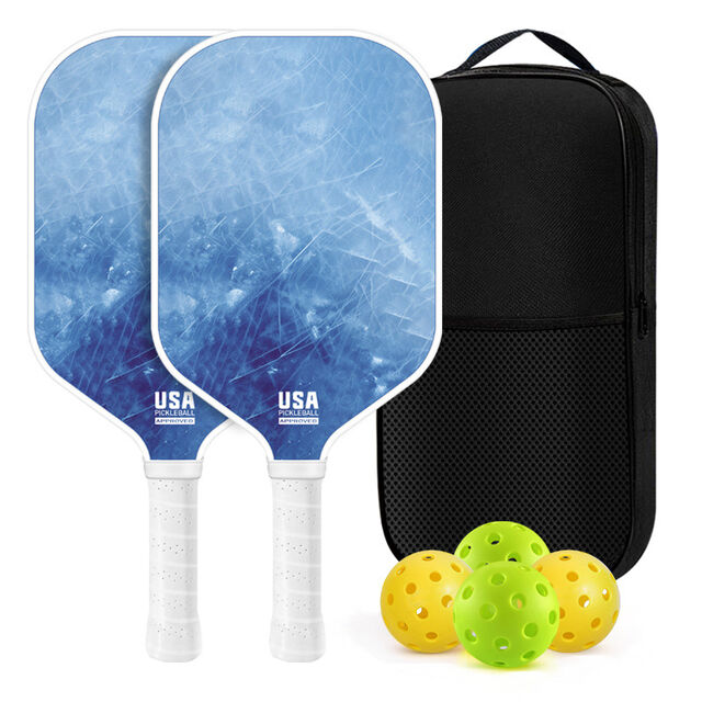 Conjunto de Raquetes de Pickleball Aprovadas pela USAPA com Pegada Confortável, Raquete de Fibra de Vidrio para Entretenimento Interno/Externo com Estrutura em Favo de Mel para Absorção de Choque