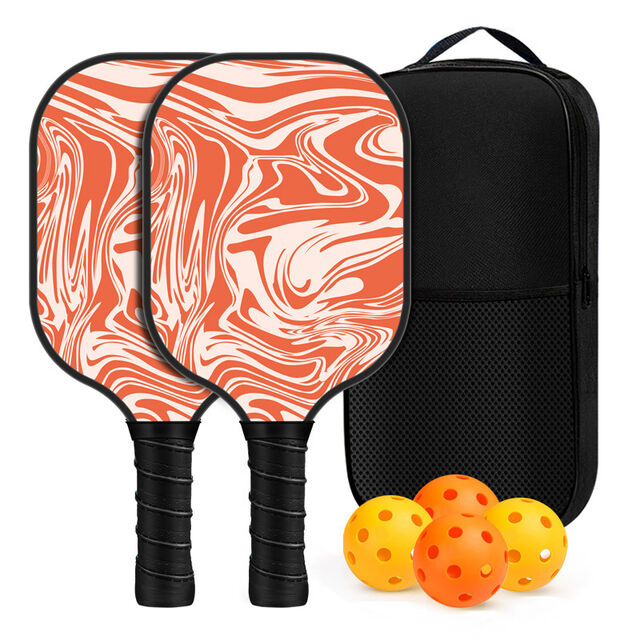 Conjunto de Raquetes de Pickleball Aprovadas pela USAPA com Pegada Confortável, Raquete de Fibra de Vidrio para Entretenimento Interno/Externo com Estrutura em Favo de Mel para Absorção de Choque
