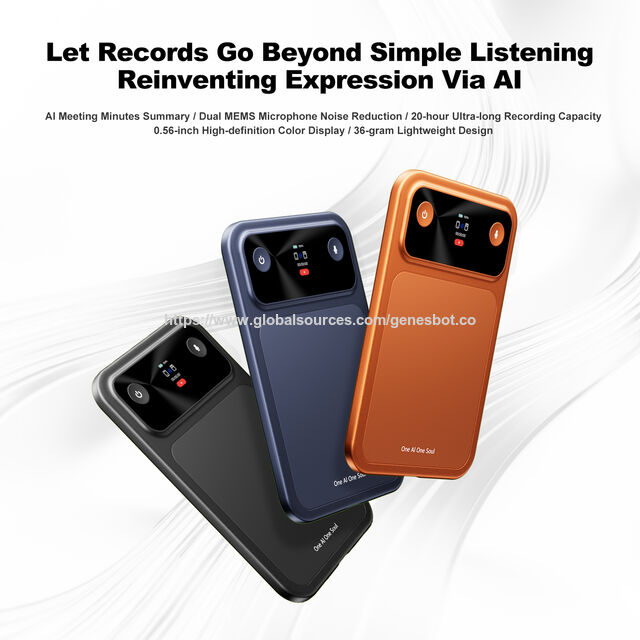 مسجل صوت ذكي فائق النحافة بتقنية الذكاء الاصطناعي، مسجل صوت رقمي ذكي مع ترجمة وتطبيق للاجتماعات