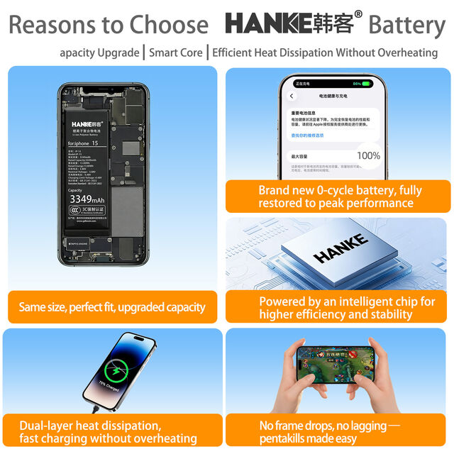 Direct Usine : Nouvelle Batterie Haute Tension & Haute Capacité 0 Cycle pour iPhone 15 Plus, Pas de Pop-ups lors du Diagnostic