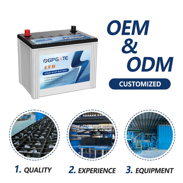 Batería de Coche EFB Start Stop 12V 60Ah Q85 JIS D35 Especificación Alta Vida de Ciclo Potencia Automotriz