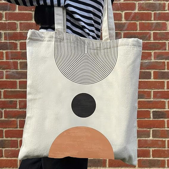 Großhandel Custom Logo Baumwoll-Canvas-Tasche Personalisierte Einfache Einkaufstasche Offener Verschluss für Sommer Sublimation Blanko-Tragetasche