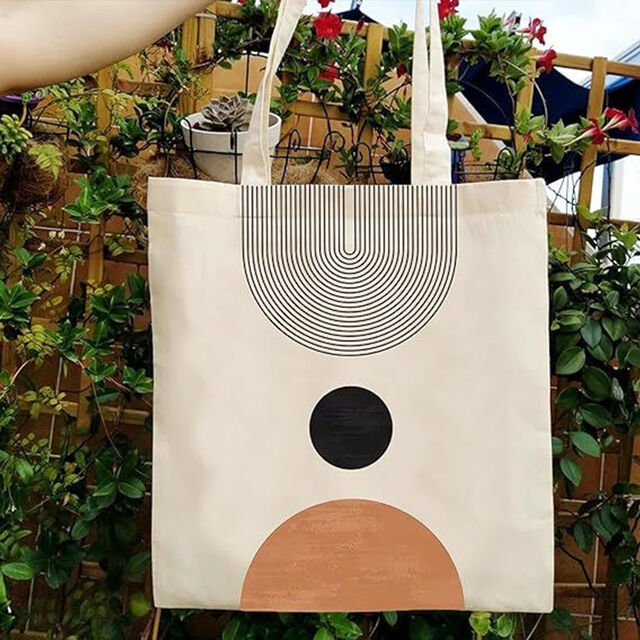 Großhandel Custom Logo Baumwoll-Canvas-Tasche Personalisierte Einfache Einkaufstasche Offener Verschluss für Sommer Sublimation Blanko-Tragetasche