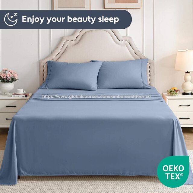 Ensemble de Draps Premium en Microfibre à Effet Rafraîchissant, Poches Profondes, Vente en Gros