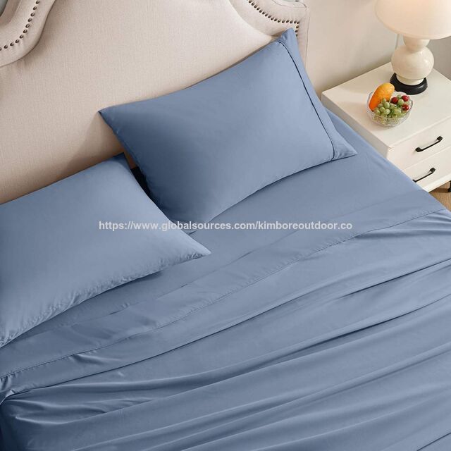 Ensemble de Draps Premium en Microfibre à Effet Rafraîchissant, Poches Profondes, Vente en Gros
