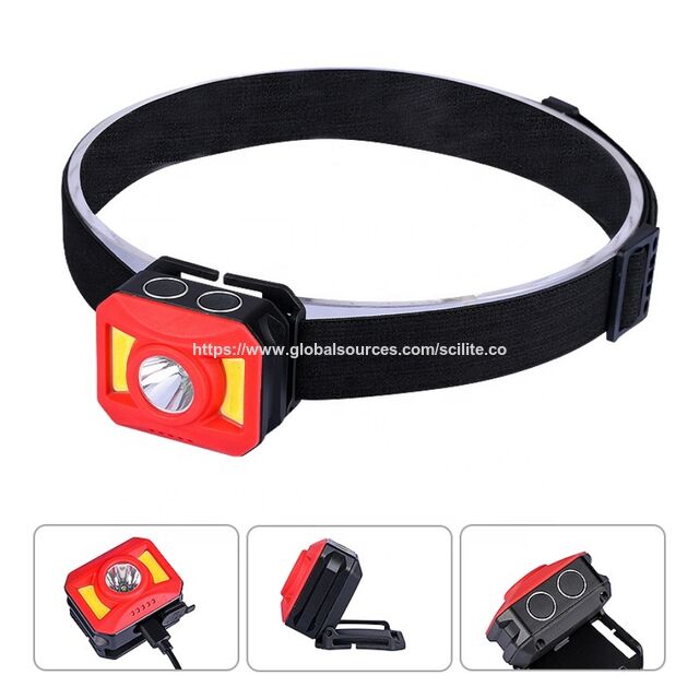Super Mini Type C Fast Charging Waterproof White and Red Cob Led Light 3W Rechargeable Sensor LED Headlamp