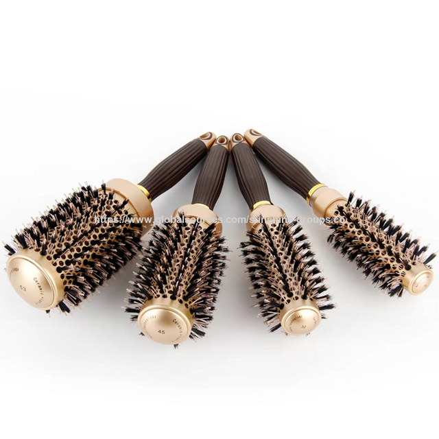Set de Peines Rulos para el Cabello con Mango Antideslizante, Antideslizante, Marrón, Múltiples Formas, para Alisar y Masajear