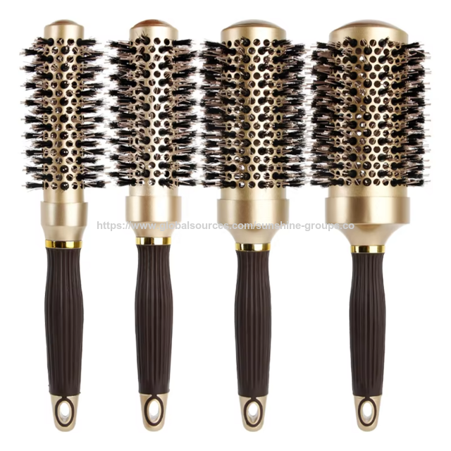 Set de Peines Rulos para el Cabello con Mango Antideslizante, Antideslizante, Marrón, Múltiples Formas, para Alisar y Masajear