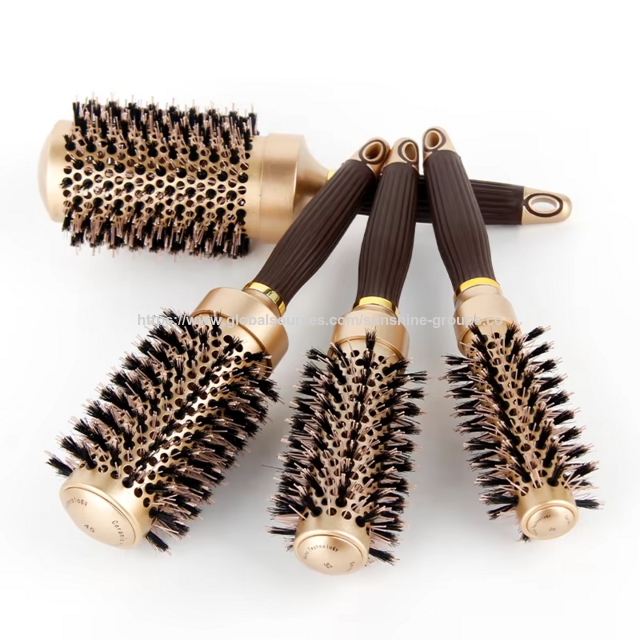 Set de Peines Rulos para el Cabello con Mango Antideslizante, Antideslizante, Marrón, Múltiples Formas, para Alisar y Masajear