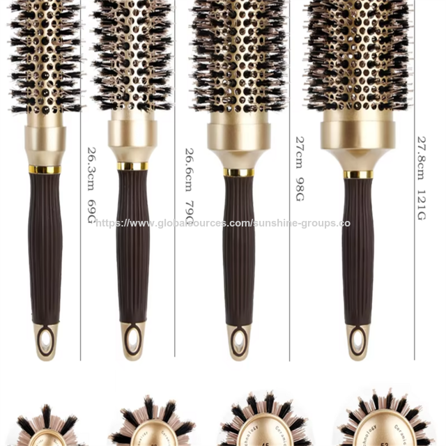 Set de Peines Rulos para el Cabello con Mango Antideslizante, Antideslizante, Marrón, Múltiples Formas, para Alisar y Masajear