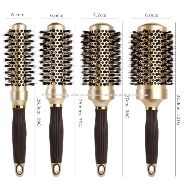 Set de Peines Rulos para el Cabello con Mango Antideslizante, Antideslizante, Marrón, Múltiples Formas, para Alisar y Masajear