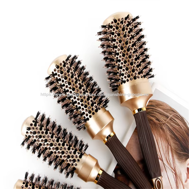 Set de Peines Rulos para el Cabello con Mango Antideslizante, Antideslizante, Marrón, Múltiples Formas, para Alisar y Masajear