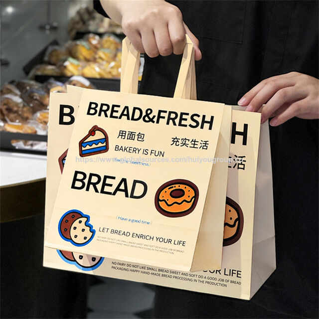 Bolsas de Papel con Logo Personalizado, 200-250 gsm, Bolsa de Papel Kraft Marrón para Empaque de Panadería, Empaque de Café, Bolsa de Supermercado