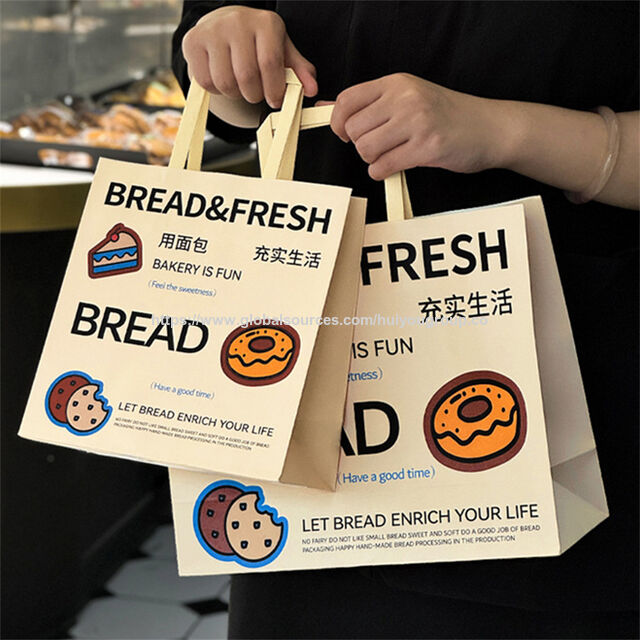 Bolsas de Papel con Logo Personalizado, 200-250 gsm, Bolsa de Papel Kraft Marrón para Empaque de Panadería, Empaque de Café, Bolsa de Supermercado