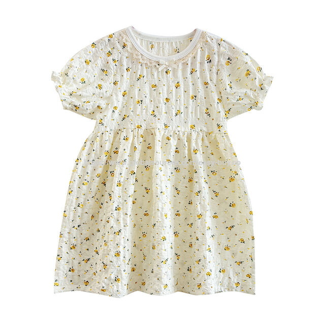 Babykleid Palast Retro bestickt, kurzärmeliges Partykleid für Mädchen