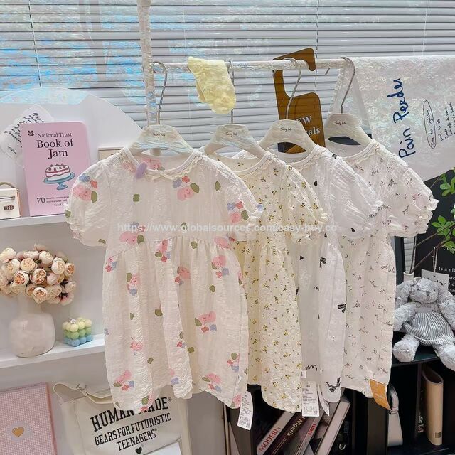 Babykleid Palast Retro bestickt, kurzärmeliges Partykleid für Mädchen