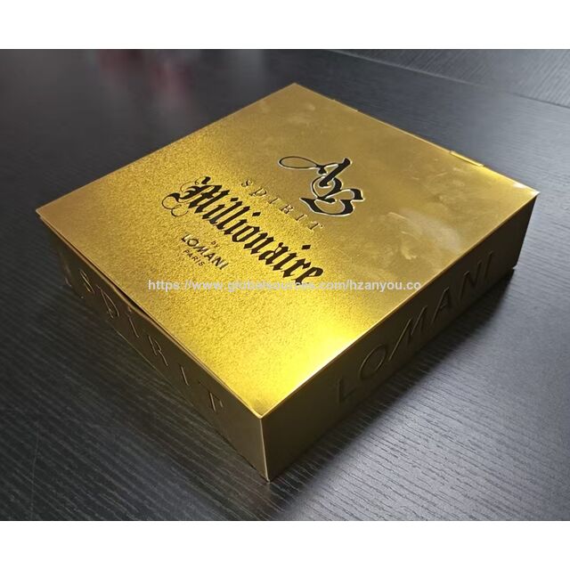 Hochwertige goldene Blechgeschenkbox für Luxusduft
