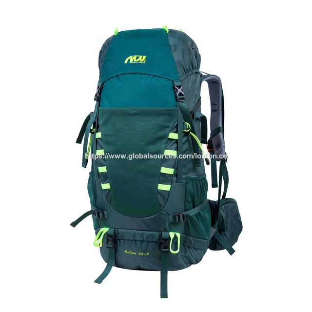 NiHiGH Hiking Backpack with Aluminum Frame, Waterproof Nylon Outdoor Backpack for Trekking, Camping & Travel