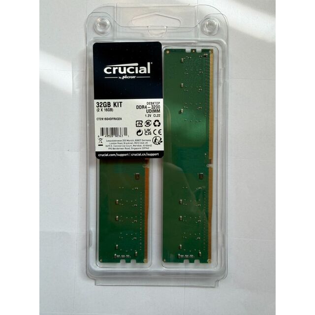 Kit de RAM Crucial de 32GB DDR4 (2x16GB) y muchas otras capacidades