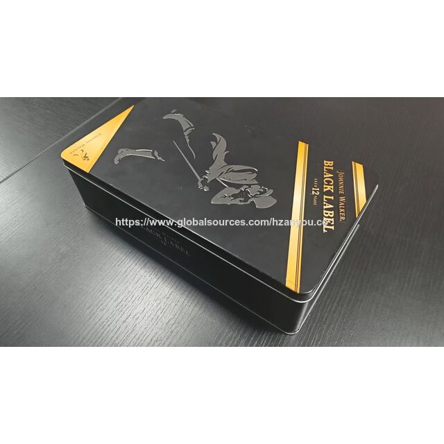 Hochwertige Geschenkkiste aus Blech mit "Striding Man" Prägung