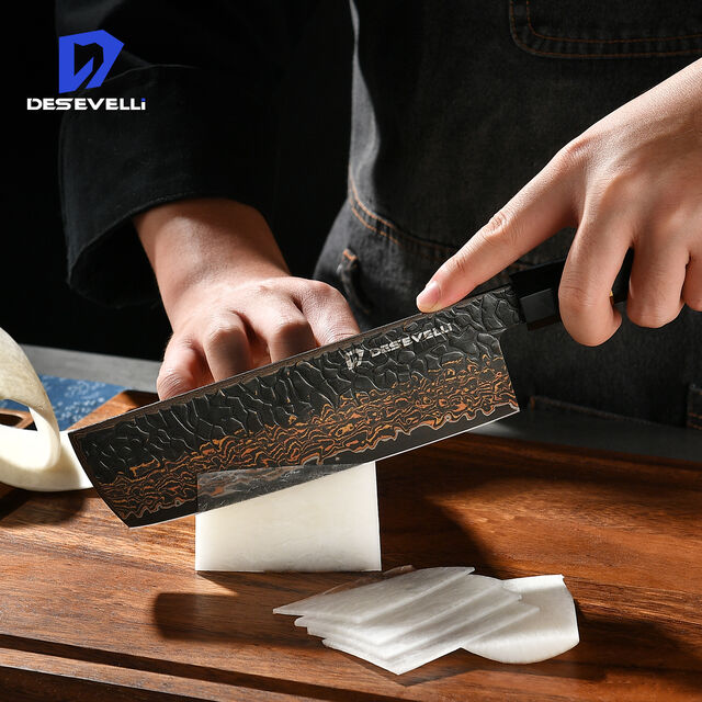 Couteaux de Cuisine Damas Cuivre Vente en Gros de Haute Qualité, Couteau de Chef Professionnel pour la Cuisine avec Noyau en Acier Japonais VG10