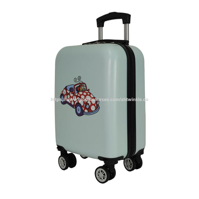 Good Offer Price Light Blue Car-Print Spinner Suitcase Superb Used Condition