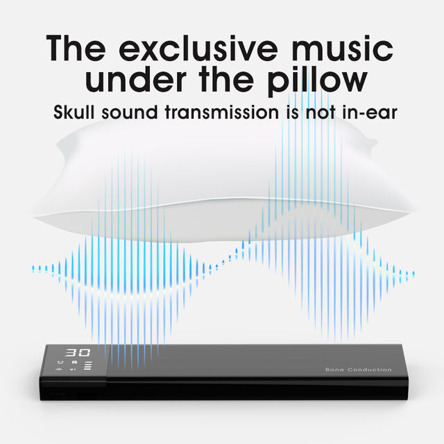 Haut-parleur d'écoute osseuse avec surveillance du sommeil, mini haut-parleur Bluetooth sans fil avec écran LED, oreiller ABS conçu pour soulager le stress