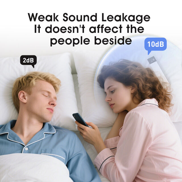 Haut-parleur d'écoute osseuse avec surveillance du sommeil, mini haut-parleur Bluetooth sans fil avec écran LED, oreiller ABS conçu pour soulager le stress