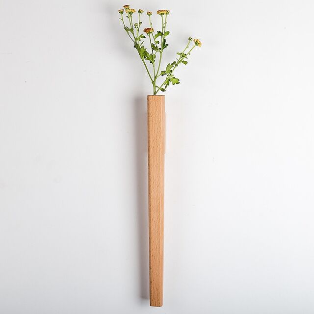Vaso de Parede de Madeira Estilo Japonês, Minimalista, Montado na Parede, para Flores, Hidropônico, Decoração de Sala de Estar e Quarto