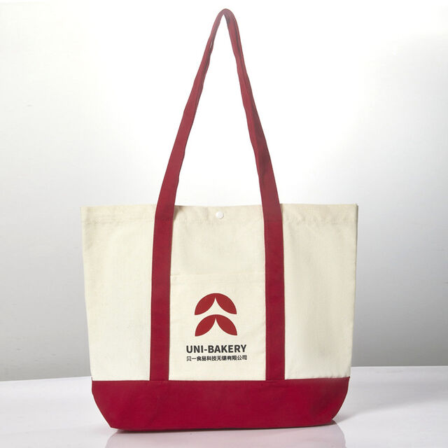 Canvas tote bag with built-in logo, printed in color by digital sublimation, for hand carrying.