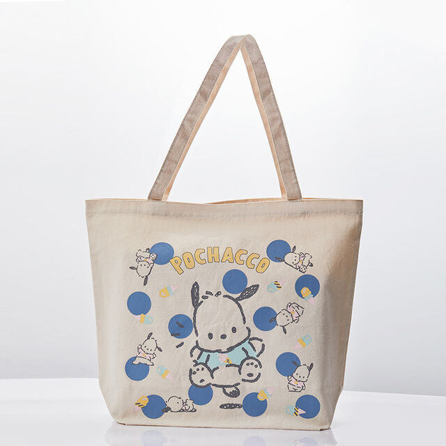 Canvas tote bag with built-in logo, printed in color by digital sublimation, for hand carrying.