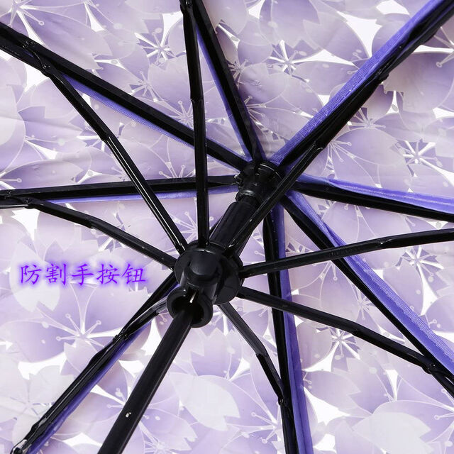 Transparent Umbrella, Student Triple Fold Umbrella, Long Handle Umbrella, Personalized Artistic Umbrella