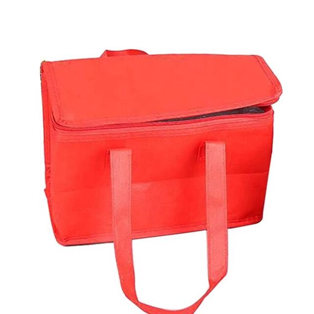 Custom Logo Promotional Supermarket Grocery Lunch Thermal Bag Insulated Non Woven Seafood Cooler Bag With Handle Cake