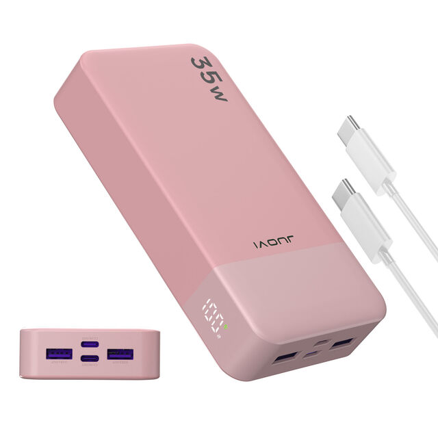 Fornecedor Direto de Fábrica, Power Bank 35W 20000mAh com Carga Rápida, Display Digital e Cabo C para C, Compatível com Todos os Dispositivos