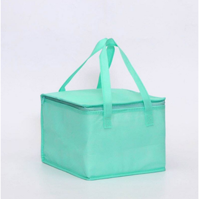 Custom Logo Promotional Insulated Thermal Food Delivery Tote Non Woven Lunch Cake Ice Cream Cooler Bag