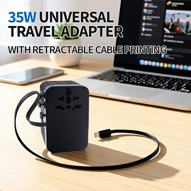 Universeller Reiseadapter mit kompatiblem Ladegerät für Smartwatches und Kopfhörer, mit USB-Anschlüssen