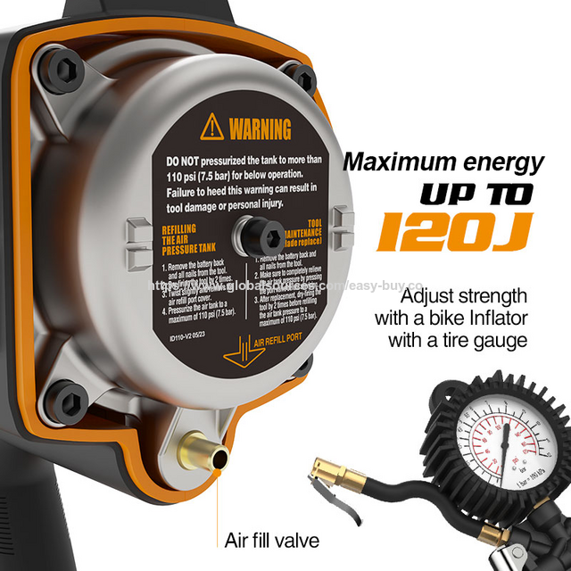 Pneumatic nailers 21V Battery Powered Concrete Nailer DCCN27 Equipped with Nails 15-27MM