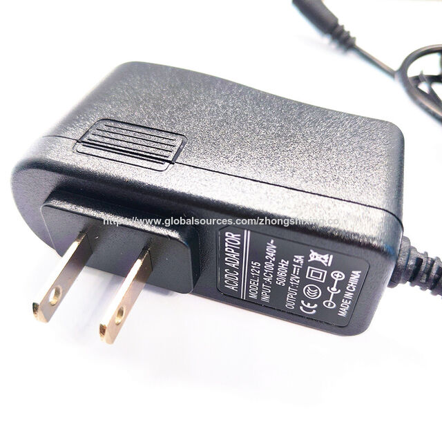12V 1.5A AC/DC Power Adapter 18W Universal Wall Charger with 5.5x2.1mm DC Plug