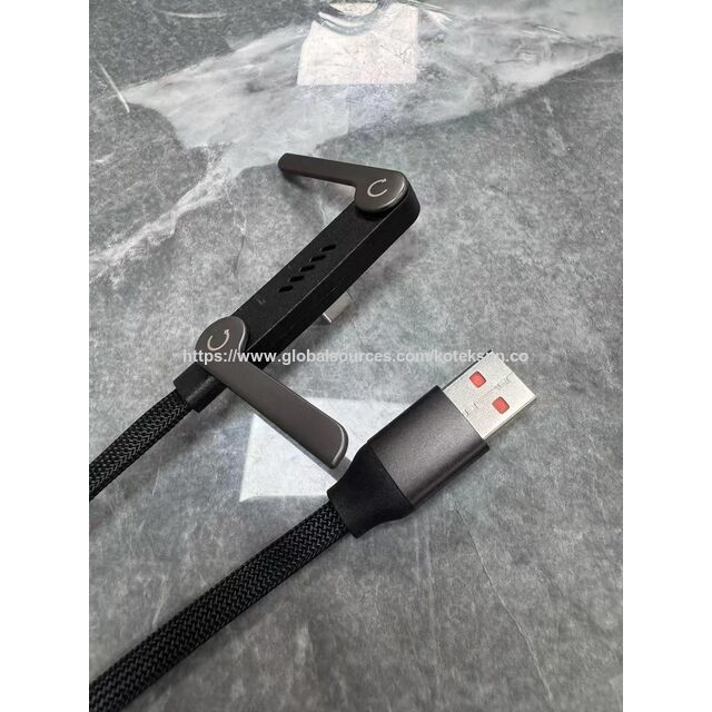 Invisible Holder Charger Cable, USB C to C PD 240W Fast Charging Cable with 360-degree Adjustable Metal Stand, 2-in-1 Holder