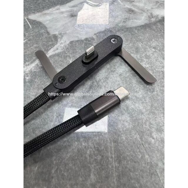 Invisible Holder Charger Cable, USB C to C PD 240W Fast Charging Cable with 360-degree Adjustable Metal Stand, 2-in-1 Holder