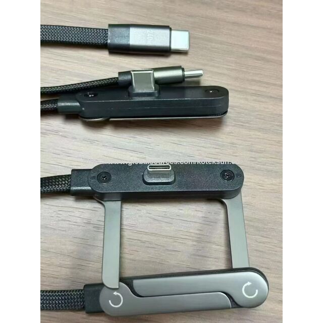 Invisible Holder Charger Cable, USB C to C PD 240W Fast Charging Cable with 360-degree Adjustable Metal Stand, 2-in-1 Holder