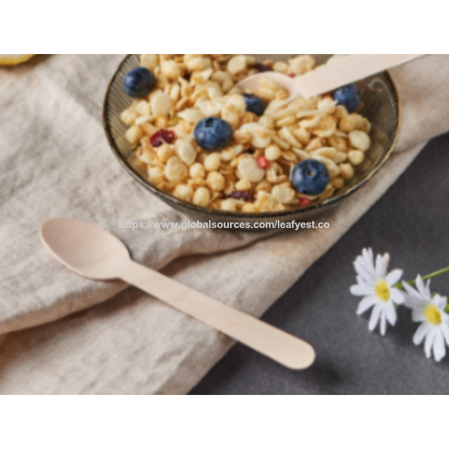 Colher de madeira descartável premium de 160 mm para comer sopa, café, chocolate, sorvete, bolo, sobremesa, festa, pequenos utensílios
