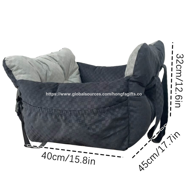 Asiento de coche para perros pequeños, asiento elevador para mascotas con consola central para coche, asiento para cachorros para perros pequeños