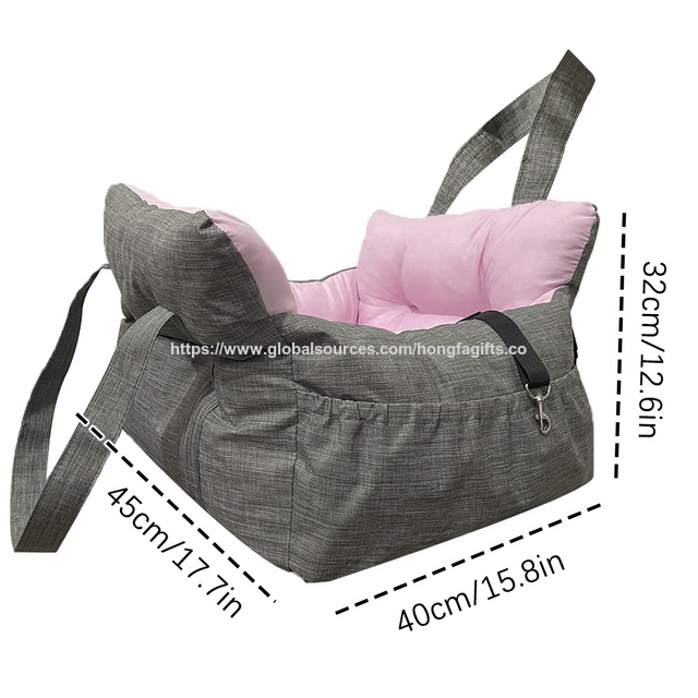 Asiento de coche para perros pequeños, asiento elevador para mascotas con consola central para coche, asiento para cachorros para perros pequeños