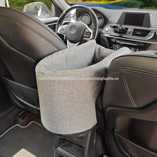 Asiento de coche para perros pequeños, asiento elevador para mascotas con consola central para coche, asiento para cachorros para perros pequeños