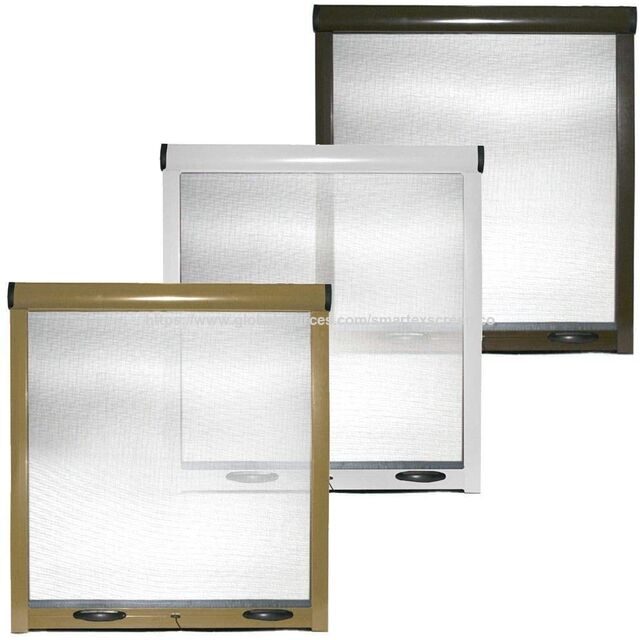 Mosquitera Retráctil de Fibra de Vidrio de Venta Caliente con Marco de Aluminio, Malla para Moscas Corredera y Plegable, Ventana Enrollable